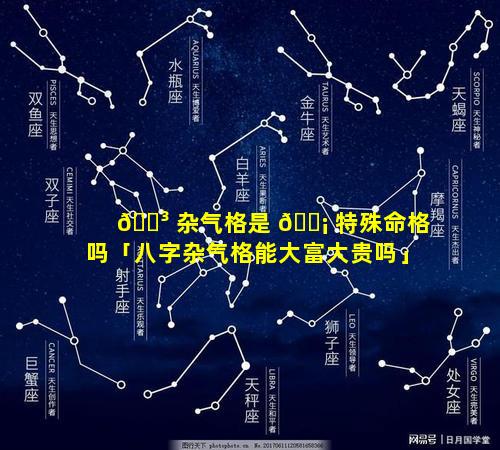🐳 杂气格是 🐡 特殊命格吗「八字杂气格能大富大贵吗」